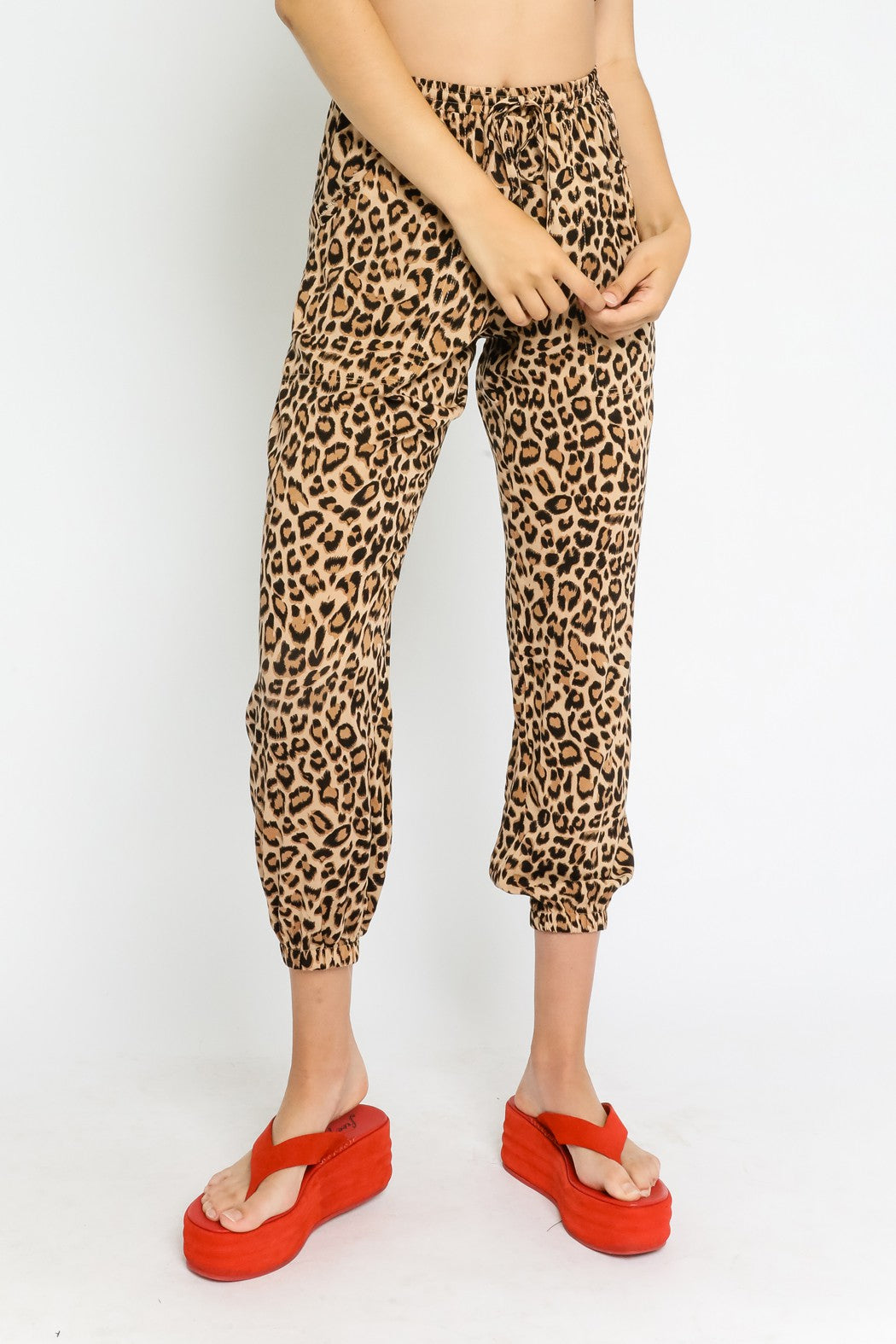 Leopard Drawstring Joggers