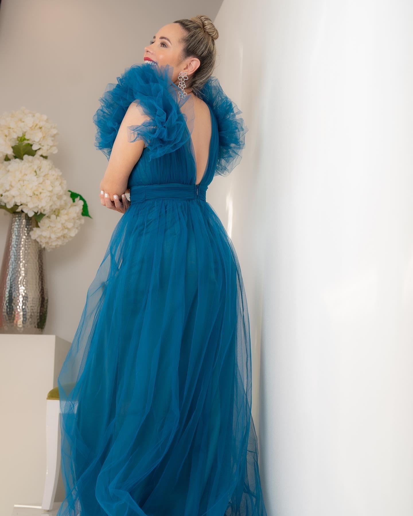 Teal Tulle Dress