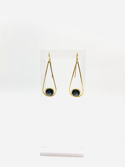 Black Drop Turkish Earrings