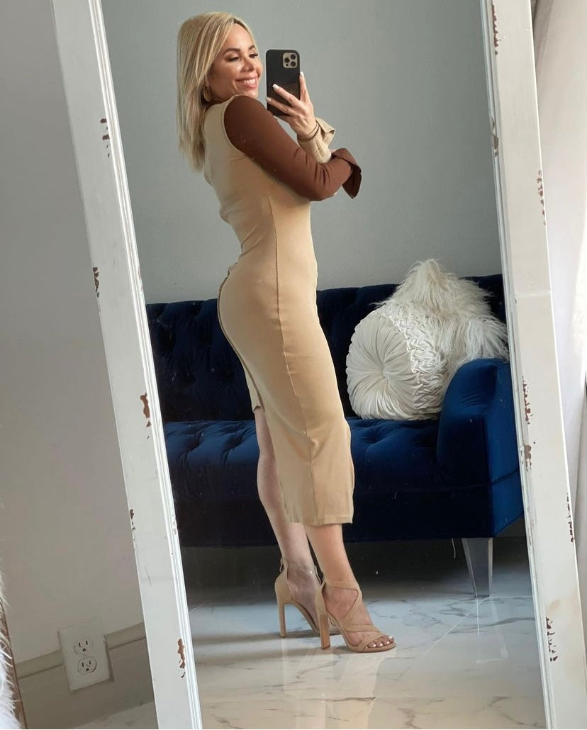 Taupe Midi Dress