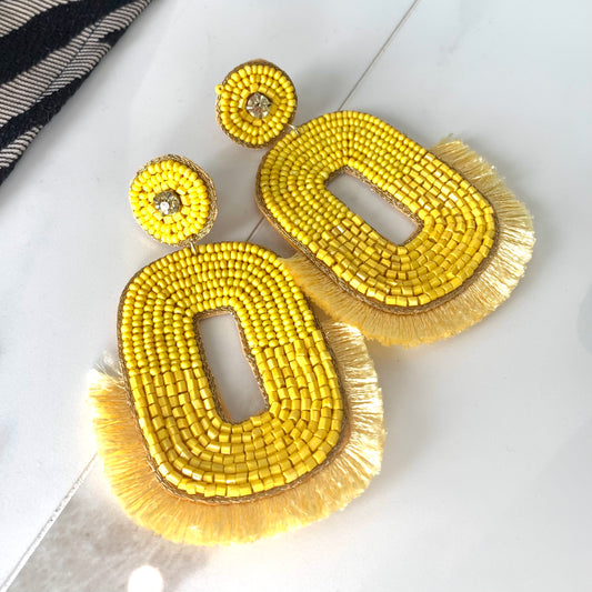 Yellow diamond earring