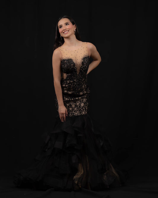 Black Tulle Gown