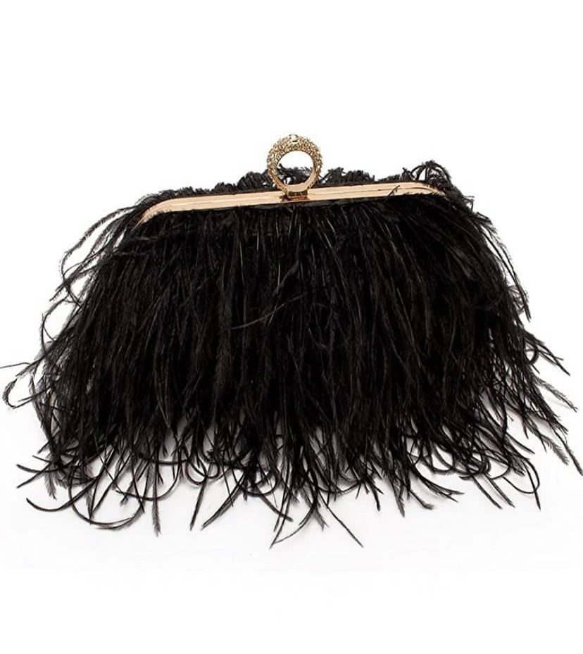 Furry clutch bag