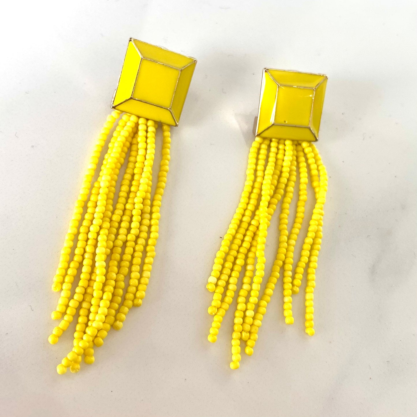Squared yellow earrings