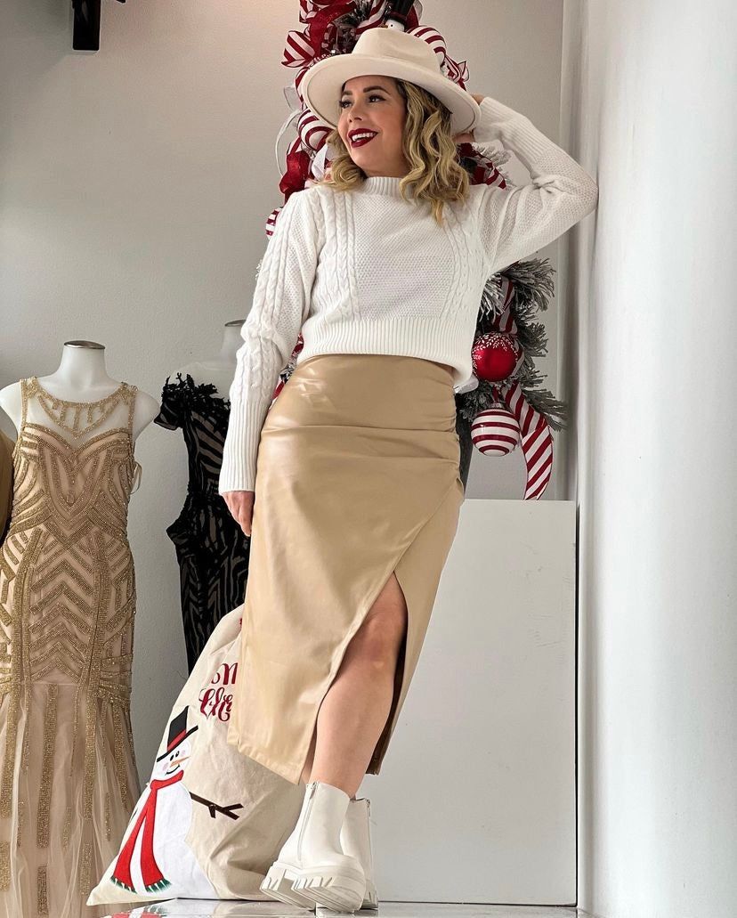 Faux beige skirt