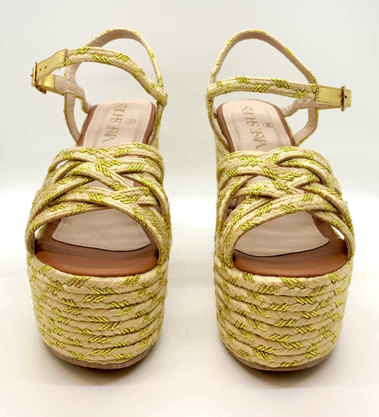 Light Gold Jute Heels