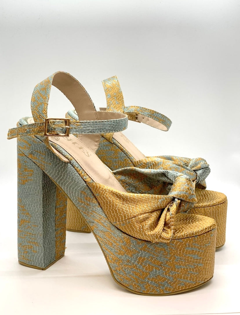 Columbian teal high heels