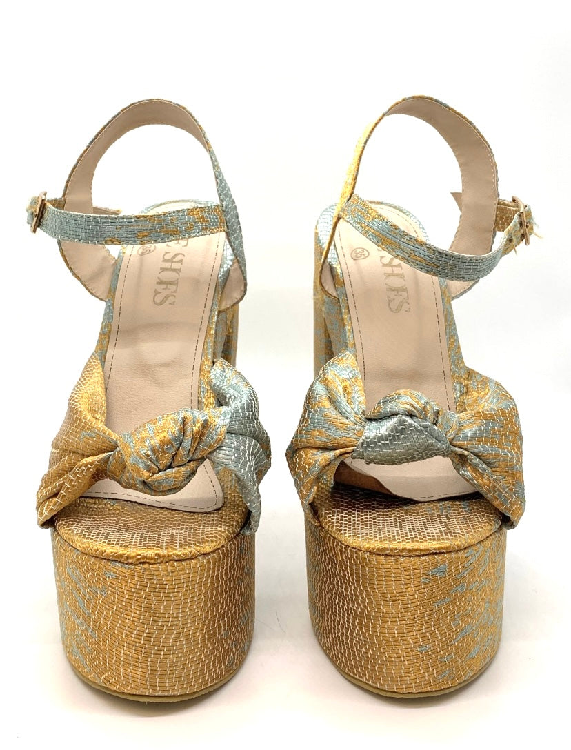 Columbian teal high heels